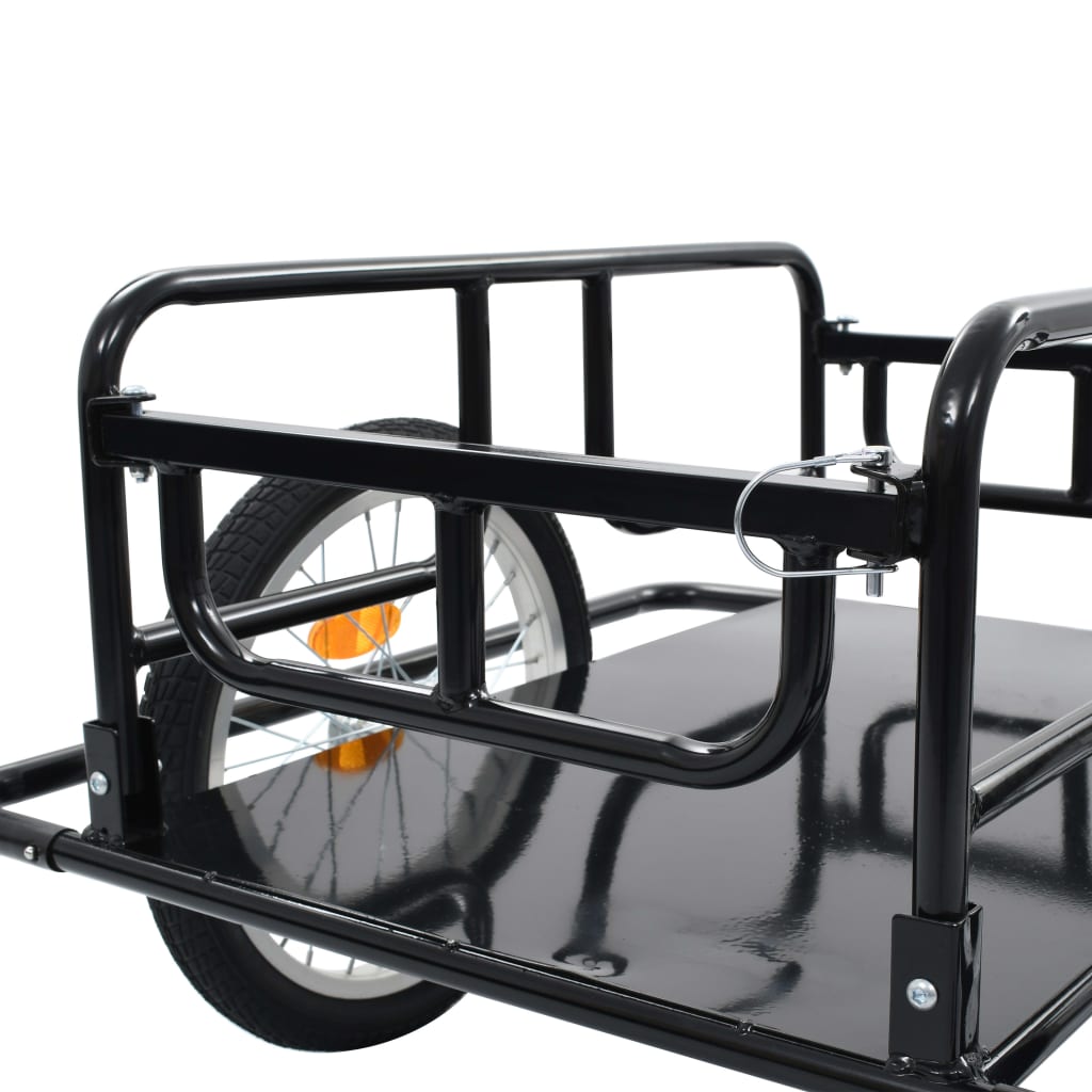 vidaXL Bike Cargo Trailer 130x73x48.5 cm Steel Black