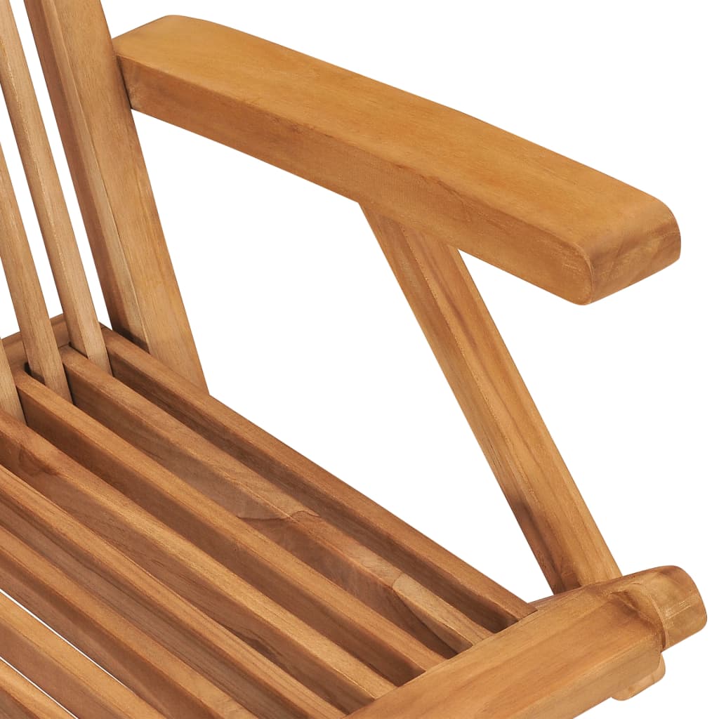 vidaXL Garden Chairs with Cream White Cushions 4 pcs Solid Teak Wood