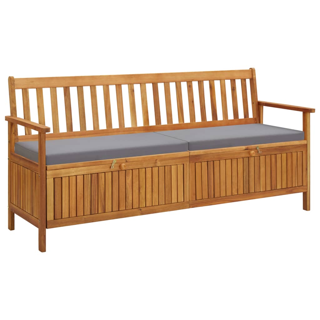 vidaXL Garden Storage Bench with Cushion 170 cm Solid Acacia Wood