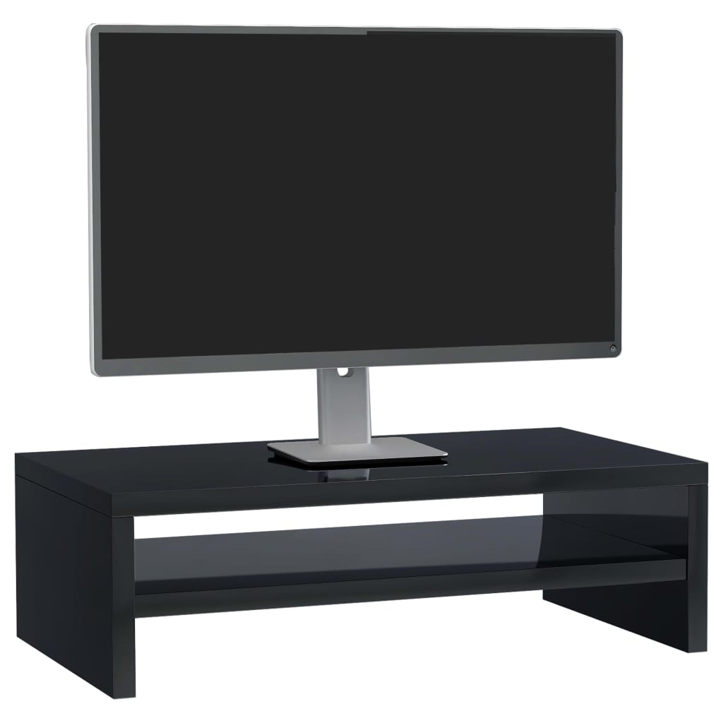 vidaXL Monitor Stand High Gloss Black 42x24x13 cm Engineered Wood
