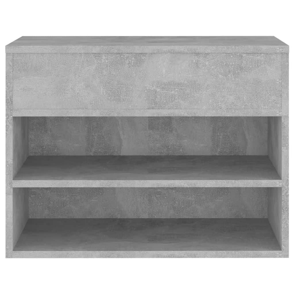 vidaXL Shoe Bench Concrete Grey 60x30x45 cm Engineered Wood