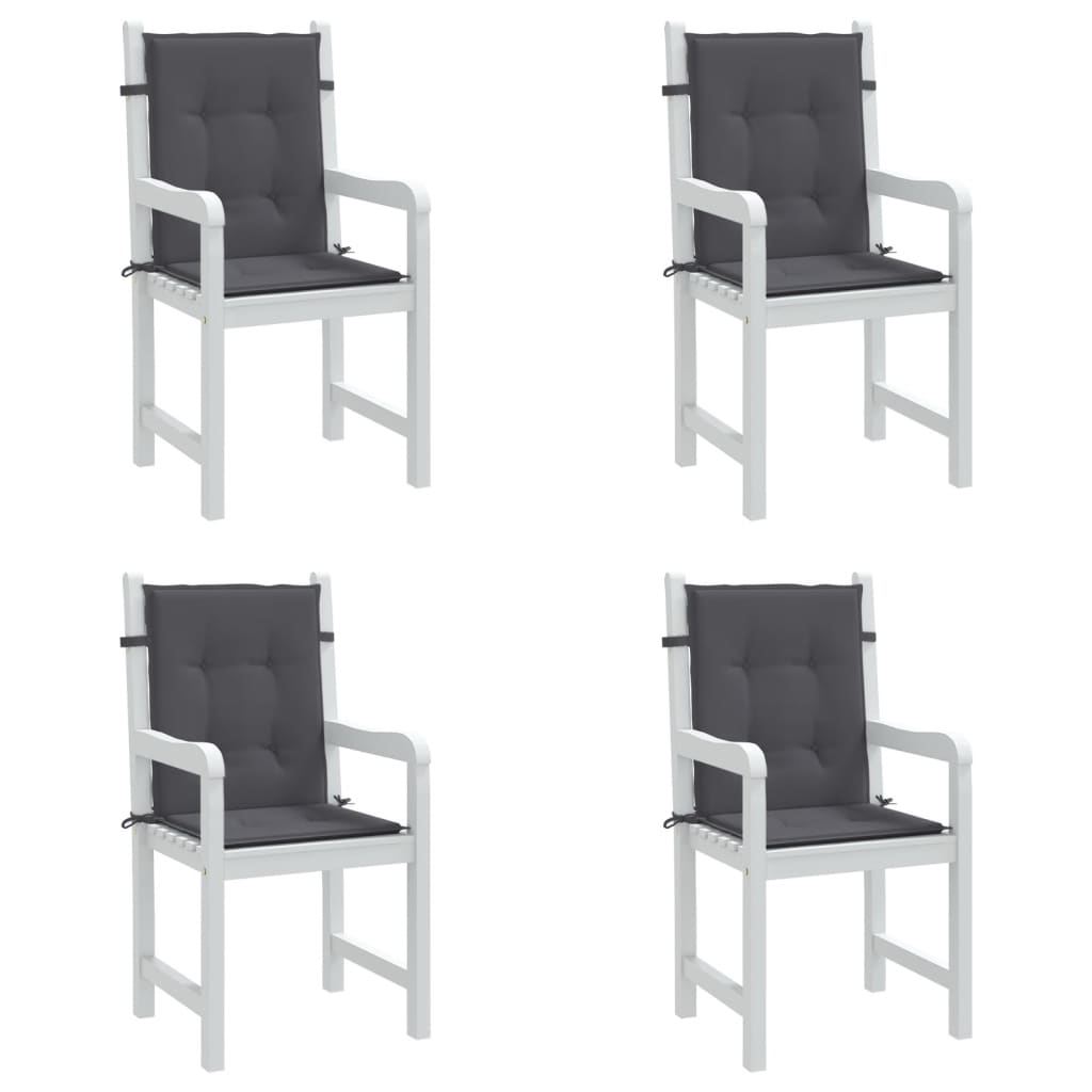 vidaXL Garden Lowback Chair Cushions 4 pcs Anthracite Oxford Fabric
