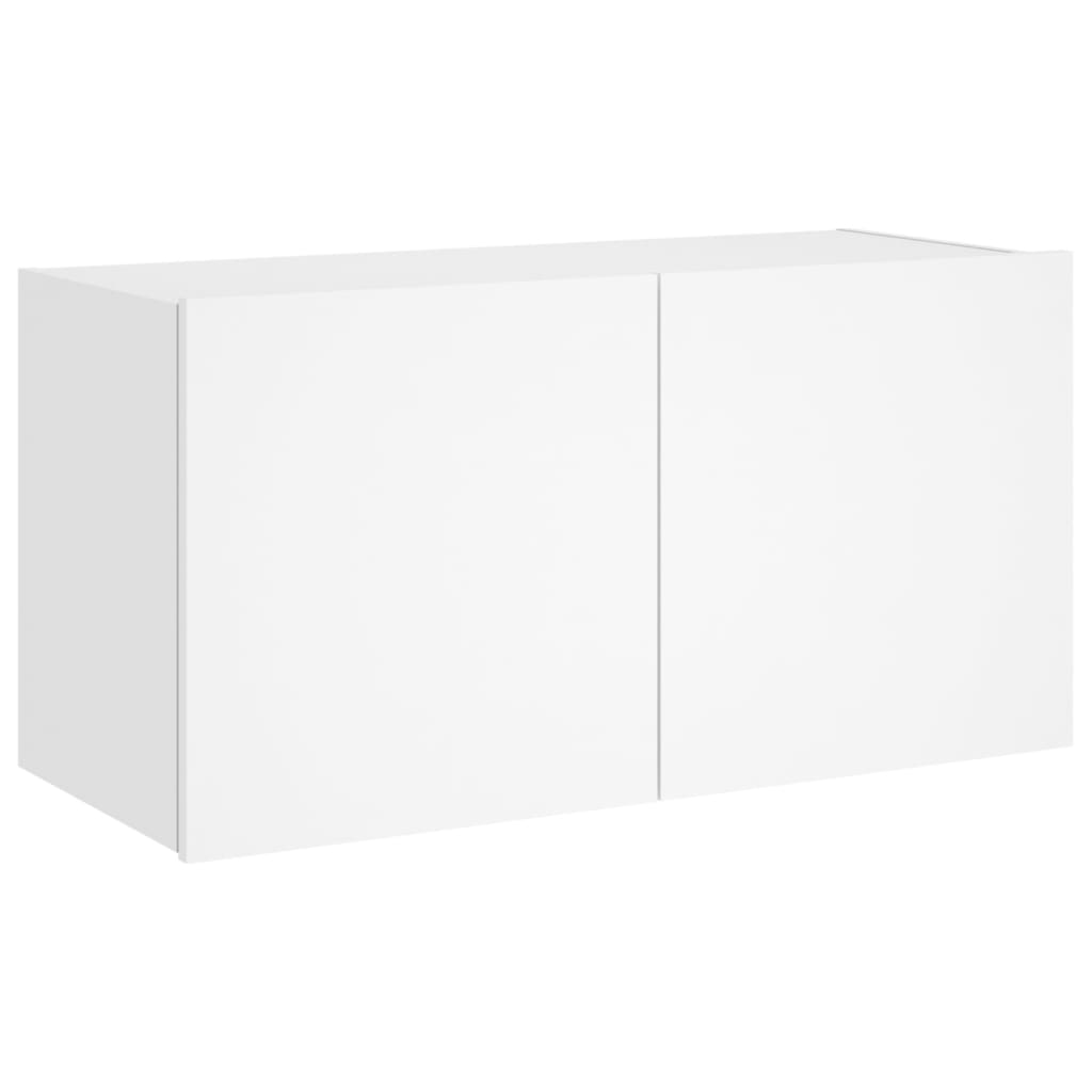 vidaXL TV Wall Cabinet with LED Lights White 80x35x41 cm