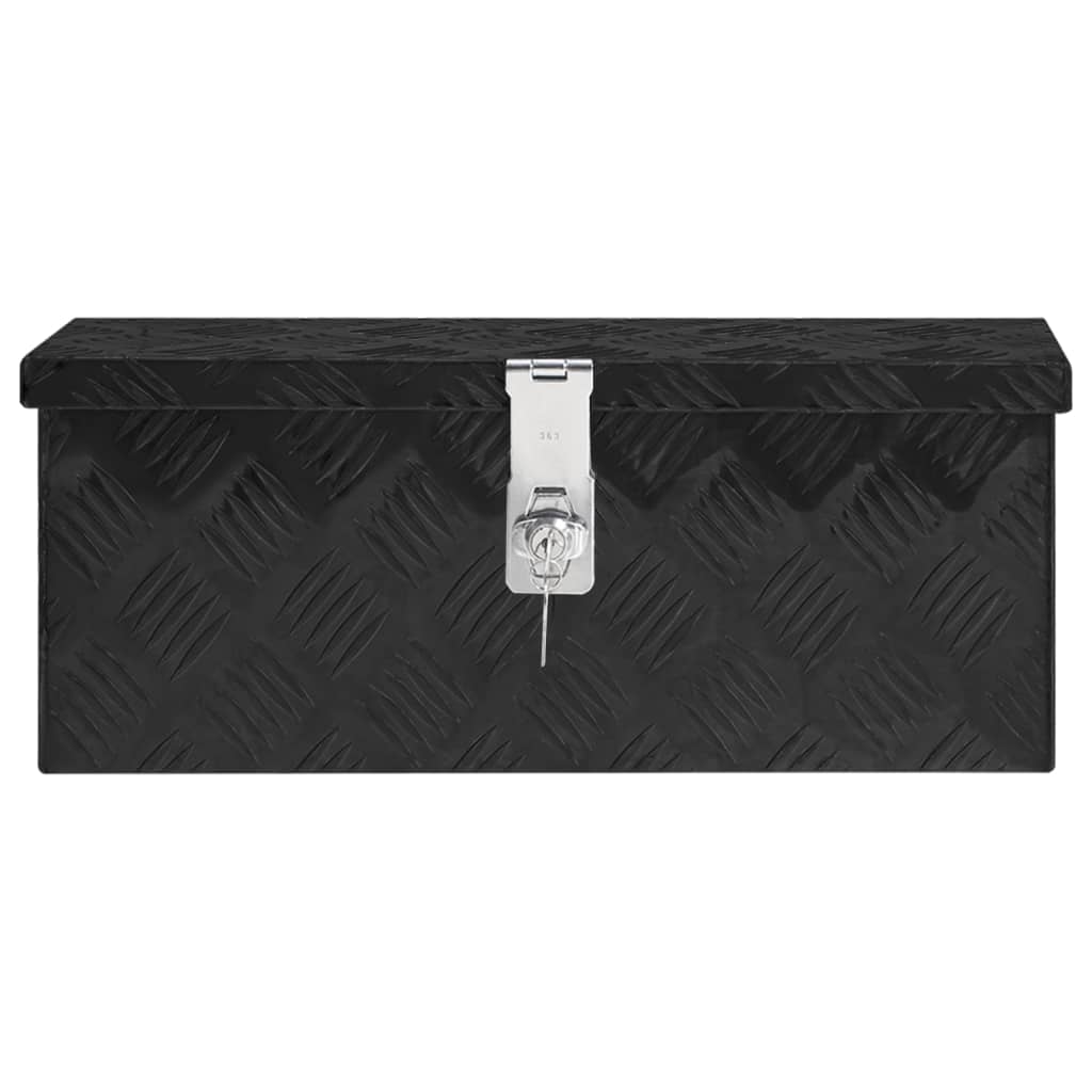 vidaXL Storage Box Black 50x15x20.5 Aluminium