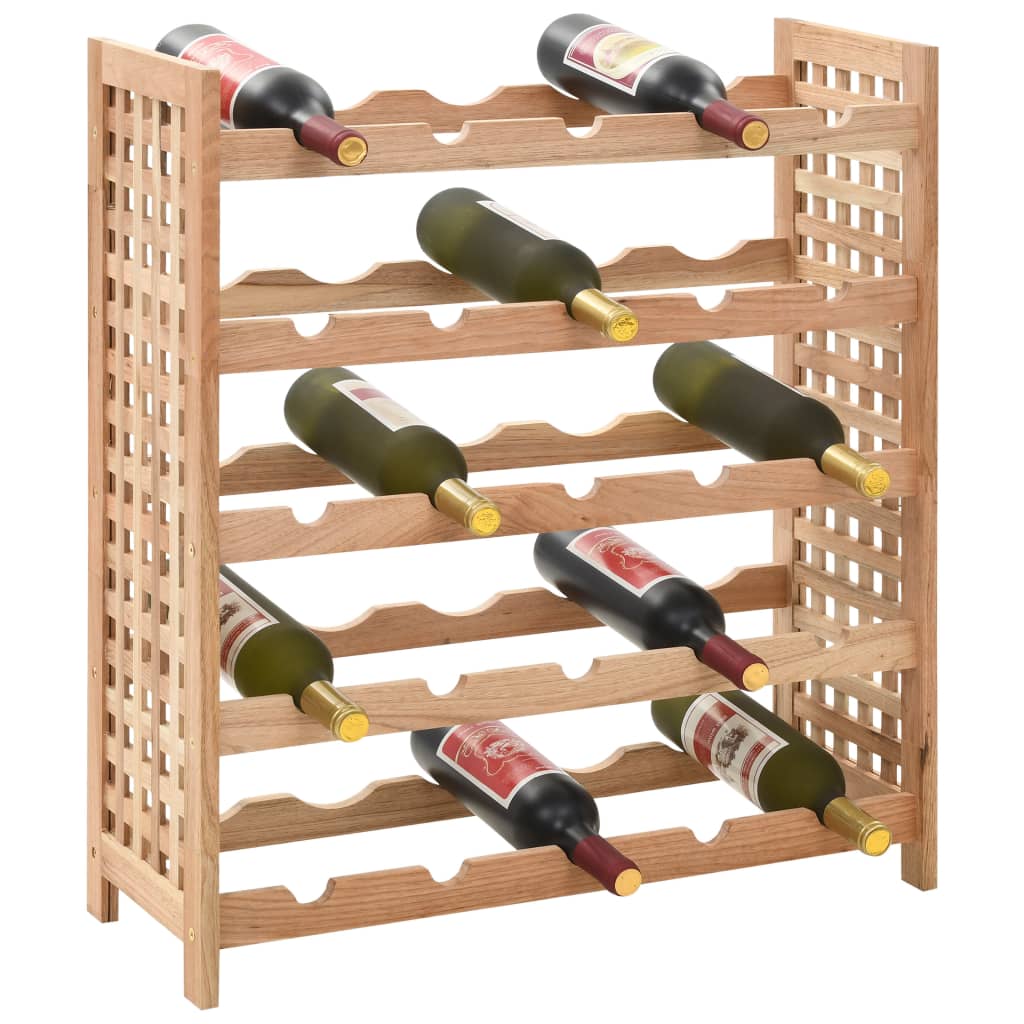 vidaXL Wine Rack for 25 Bottles Solid Walnut Wood 63x25x73 cm