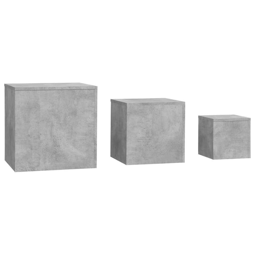 vidaXL Side Tables 3 pcs Concrete Grey Engineered Wood