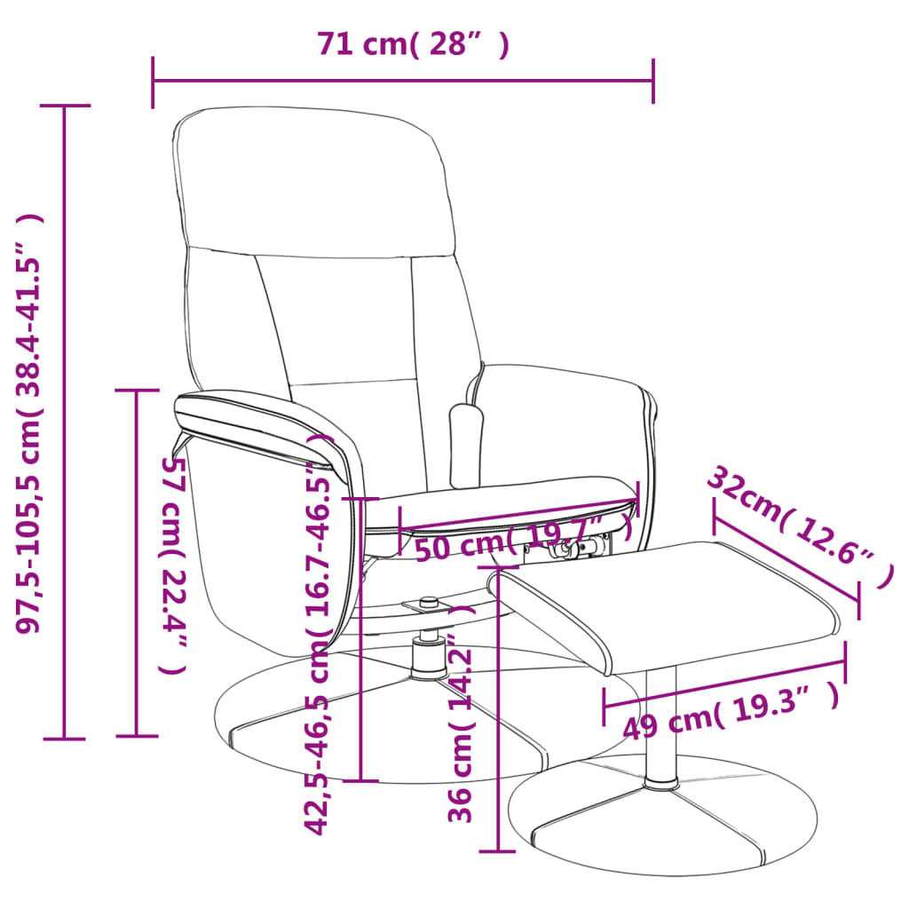 vidaXL Massage Recliner Chair with Footstool Dark Grey Velvet
