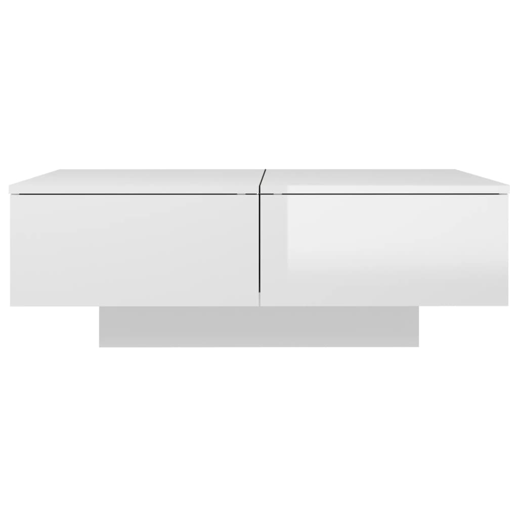 vidaXL Coffee Table High Gloss White 90x60x31 cm Engineered Wood