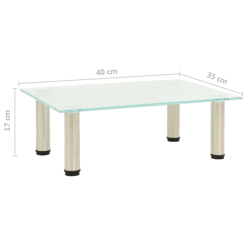 vidaXL TV Stand Frosted 40x35x17 cm Tempered Glass