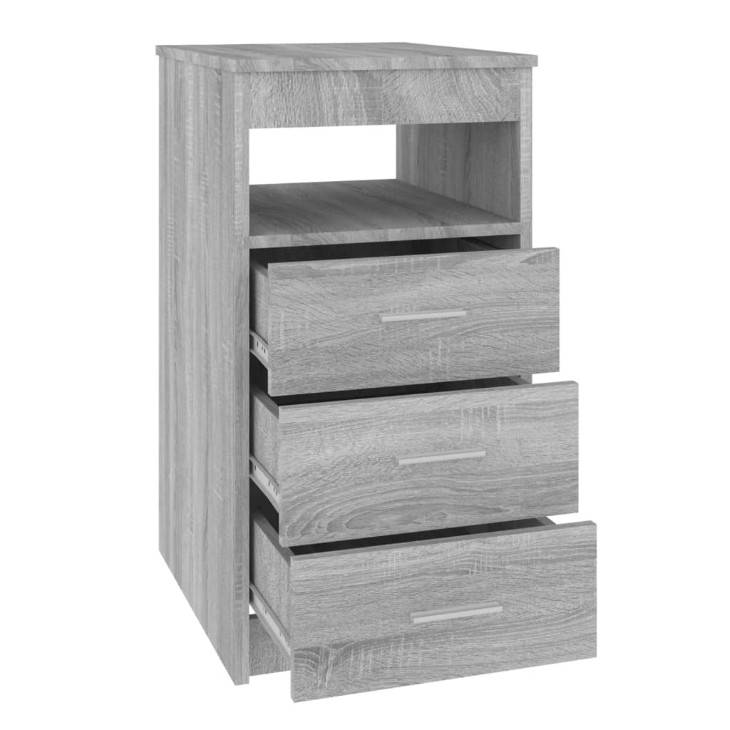 vidaXL Drawer Cabinet Grey Sonoma 40x50x76 cm Engineered Wood