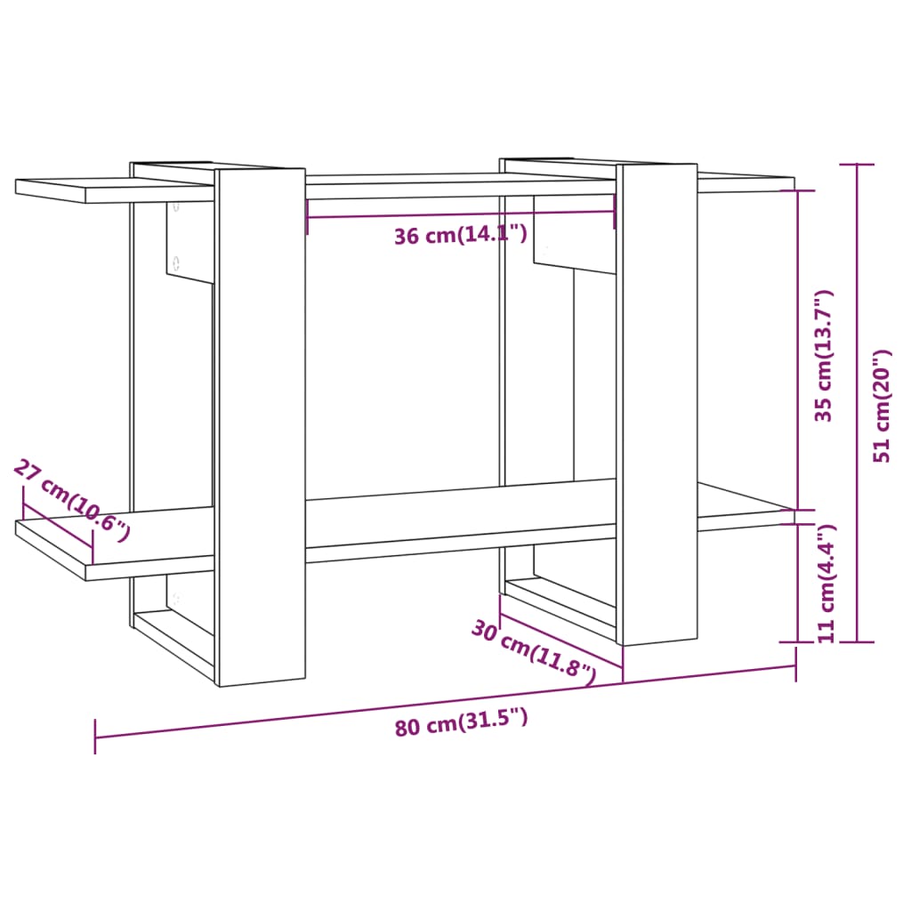vidaXL Book Cabinet/Room Divider Grey Sonoma 80x30x51 cm