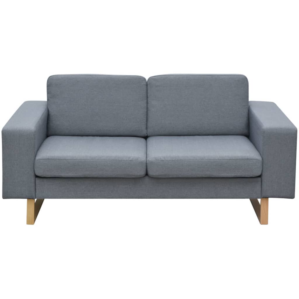 vidaXL 2-Seater Sofa Fabric Light Grey