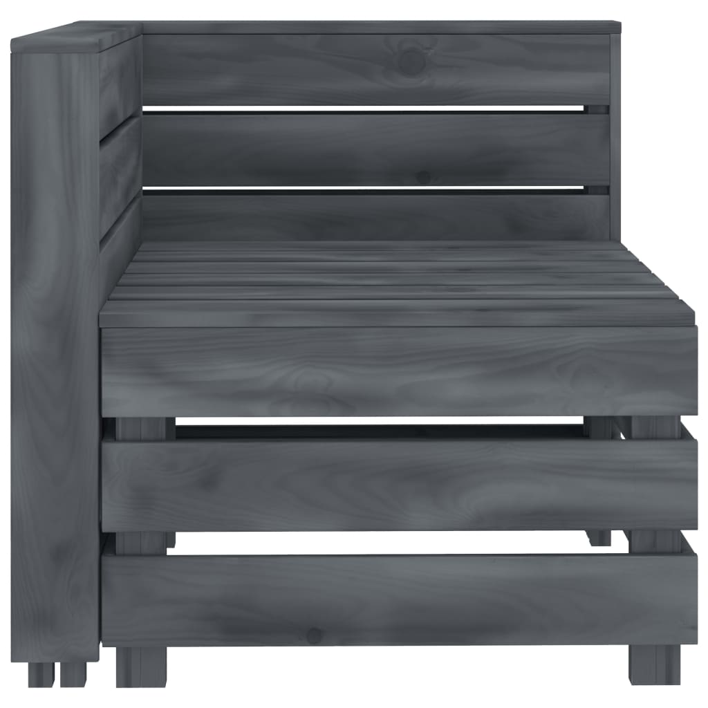 vidaXL Garden 3-Seater Pallet Sofa Wood Grey
