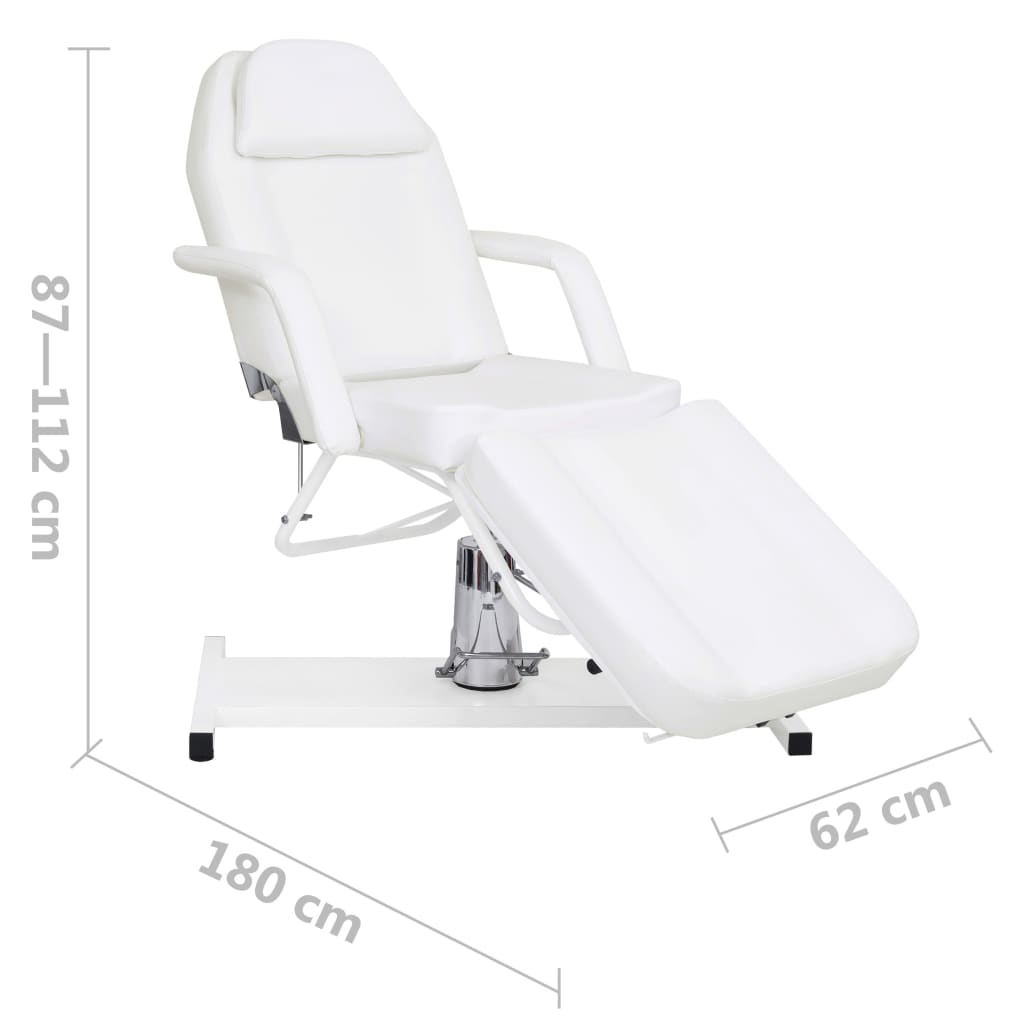 vidaXL Massage Table White 180x62x(87-112) cm