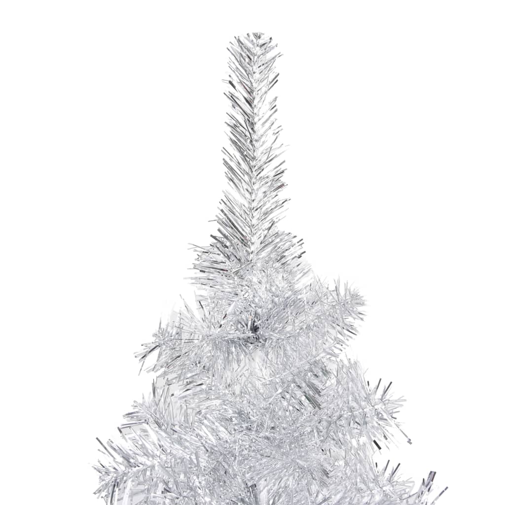 vidaXL Artificial Pre-lit Christmas Tree with Ball Set Silver 180 cm PET