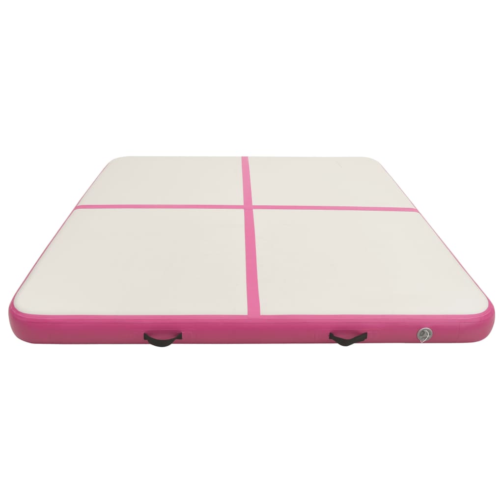 vidaXL Inflatable Gymnastics Mat with Pump 200x200x20 cm PVC Pink