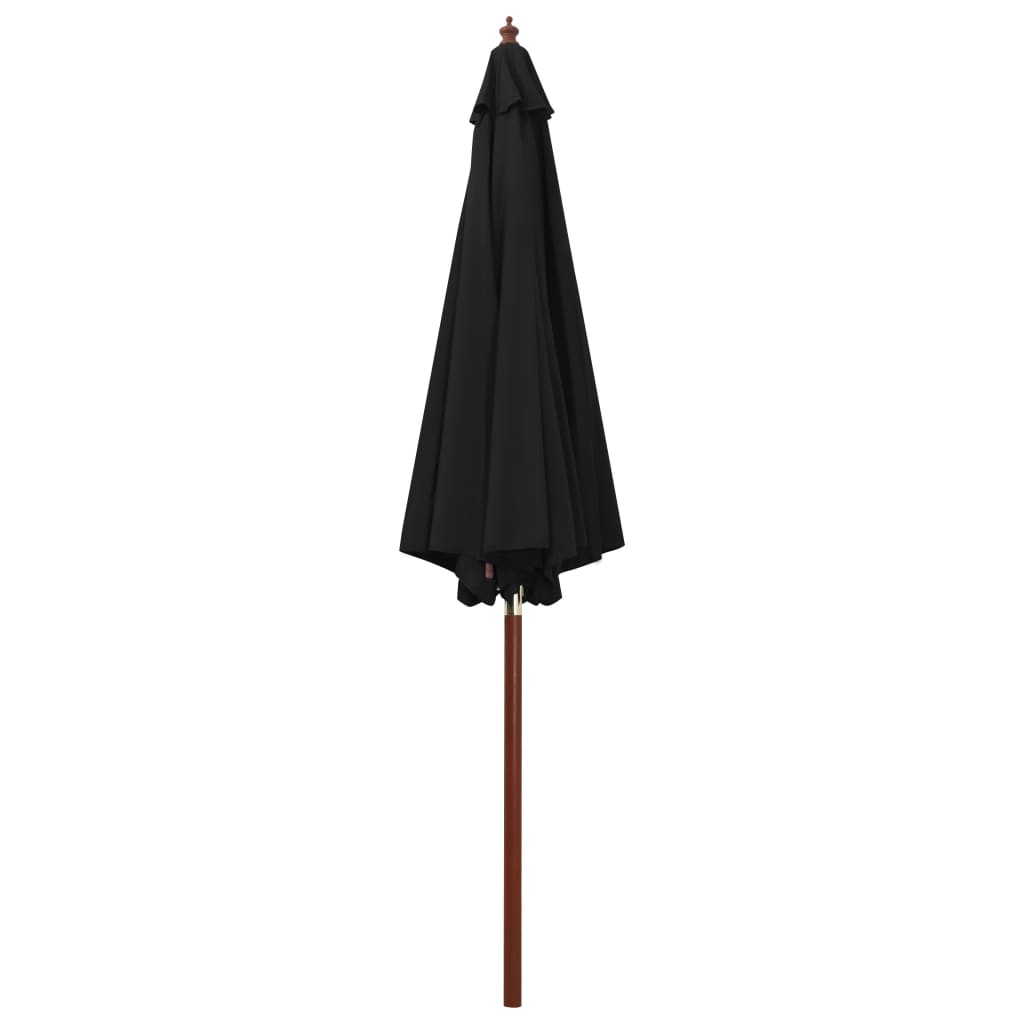 vidaXL Parasol with Wooden Pole 300x258 cm Black