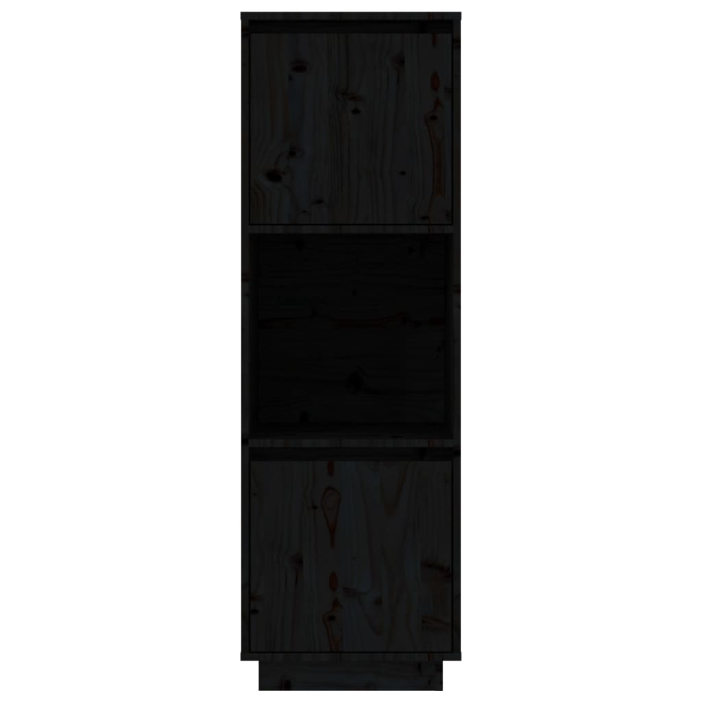 vidaXL Highboard Black 38x35x117 cm Solid Wood Pine