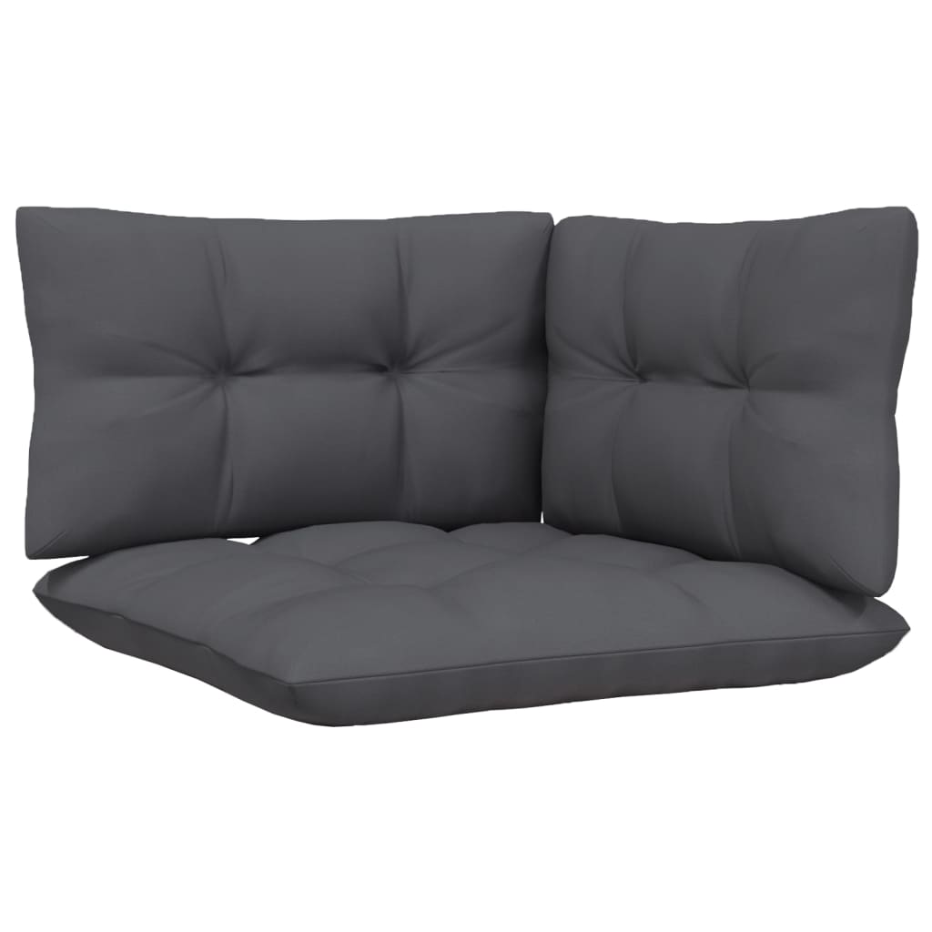 vidaXL 7 Piece Garden Lounge Set with Anthracite Cushions Pinewood