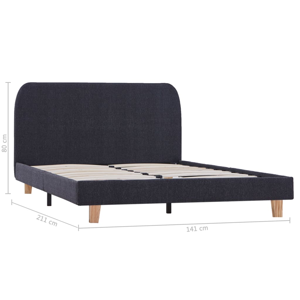 vidaXL Bed Frame Dark Grey Fabric King Single Size