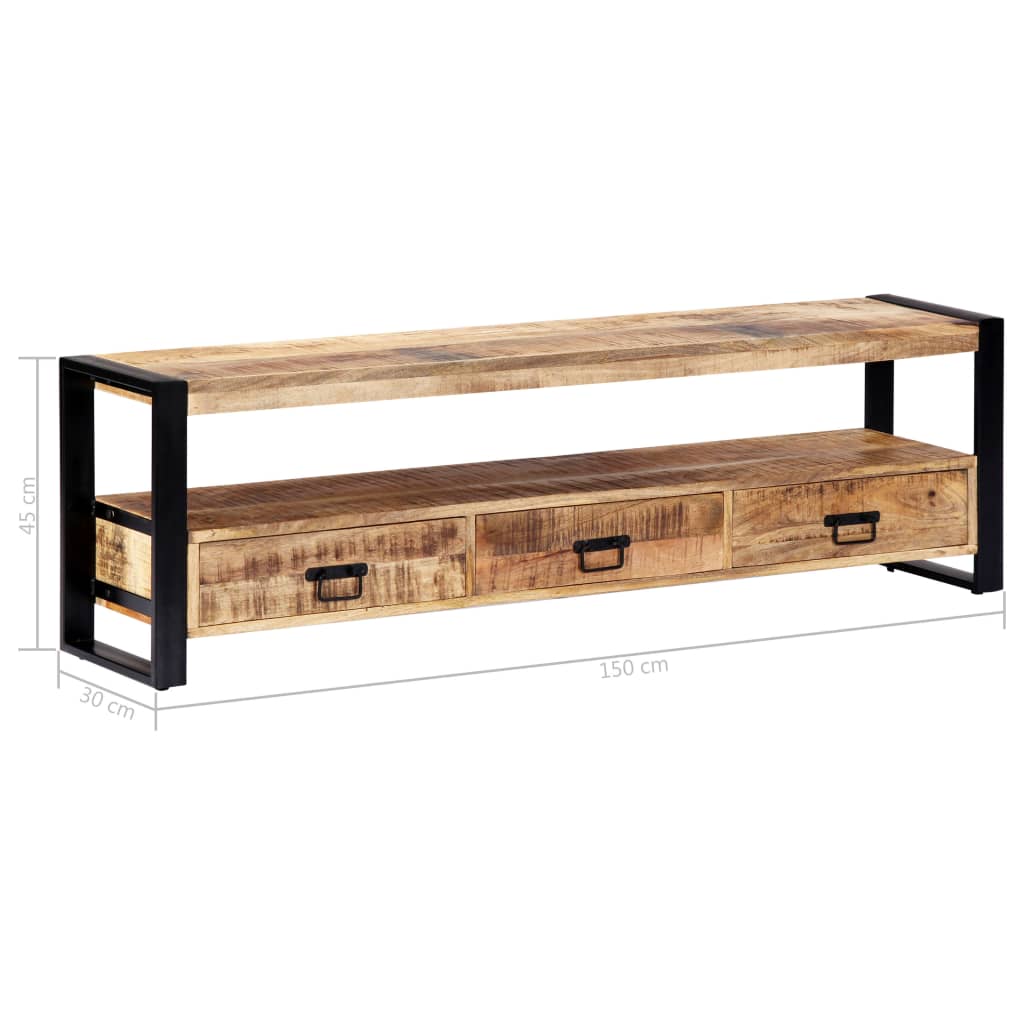 vidaXL TV Cabinet 150x30x45 cm Solid Mango Wood