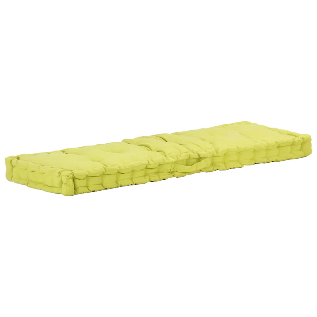 vidaXL Pallet Floor Cushion Cotton 120x40x7 cm Green