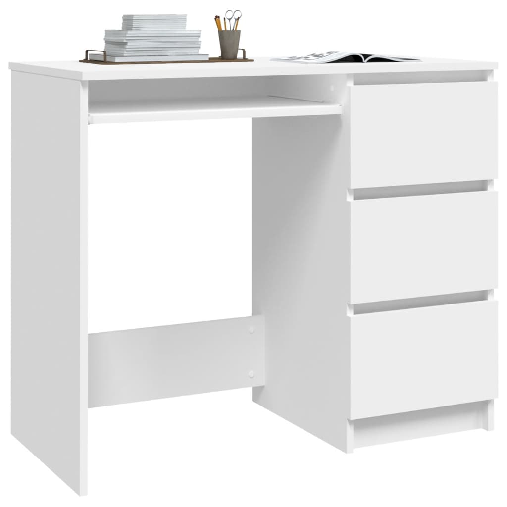 vidaXL Desk White 90x45x76 cm Chipboard