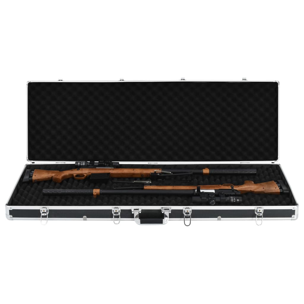 vidaXL Gun Case Black 118x38x12 cm Aluminium