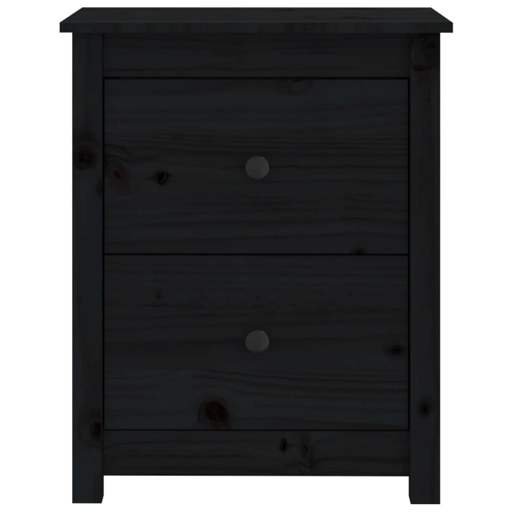 vidaXL Bedside Cabinets 2 pcs Black 50x35x61.5 cm Solid Wood Pine