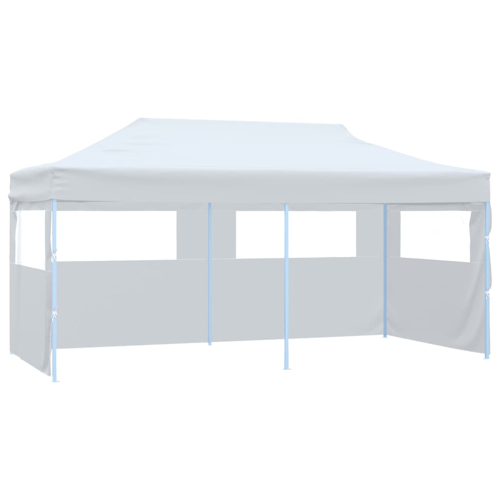 vidaXL Folding Pop-up Partytent with Sidewalls 3x6 m Steel White