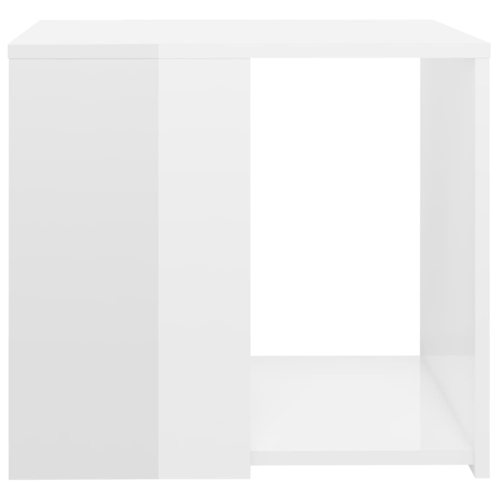 vidaXL Side Table High Gloss White 50x50x45 cm Engineered Wood