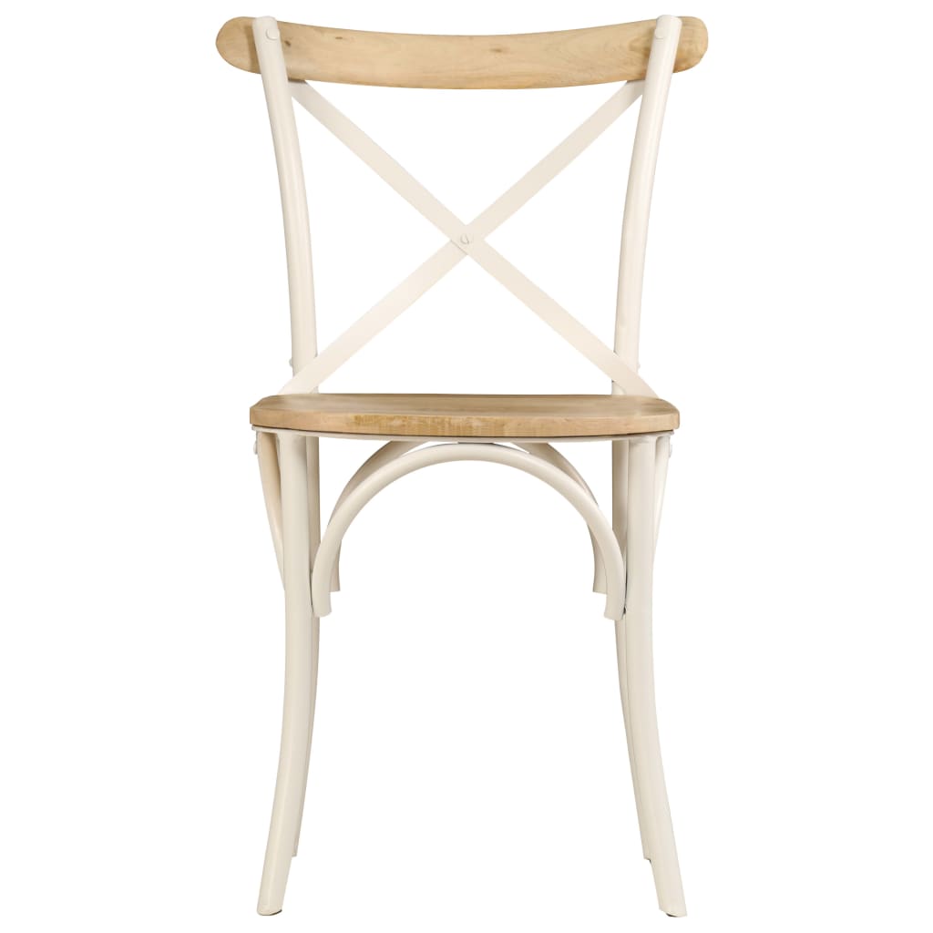 vidaXL Cross Chairs 6 pcs White Solid Mango Wood