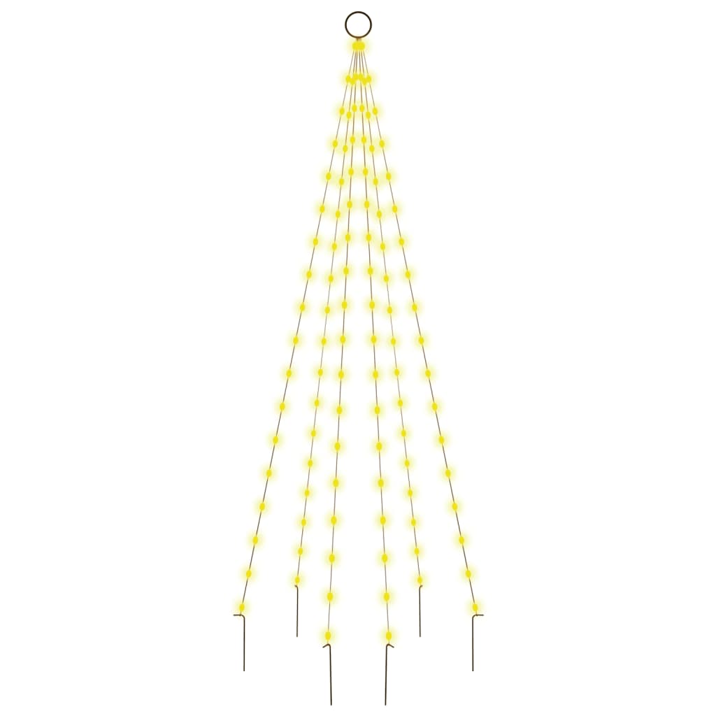 vidaXL Christmas Tree on Flagpole Warm White 108 LEDs 180 cm