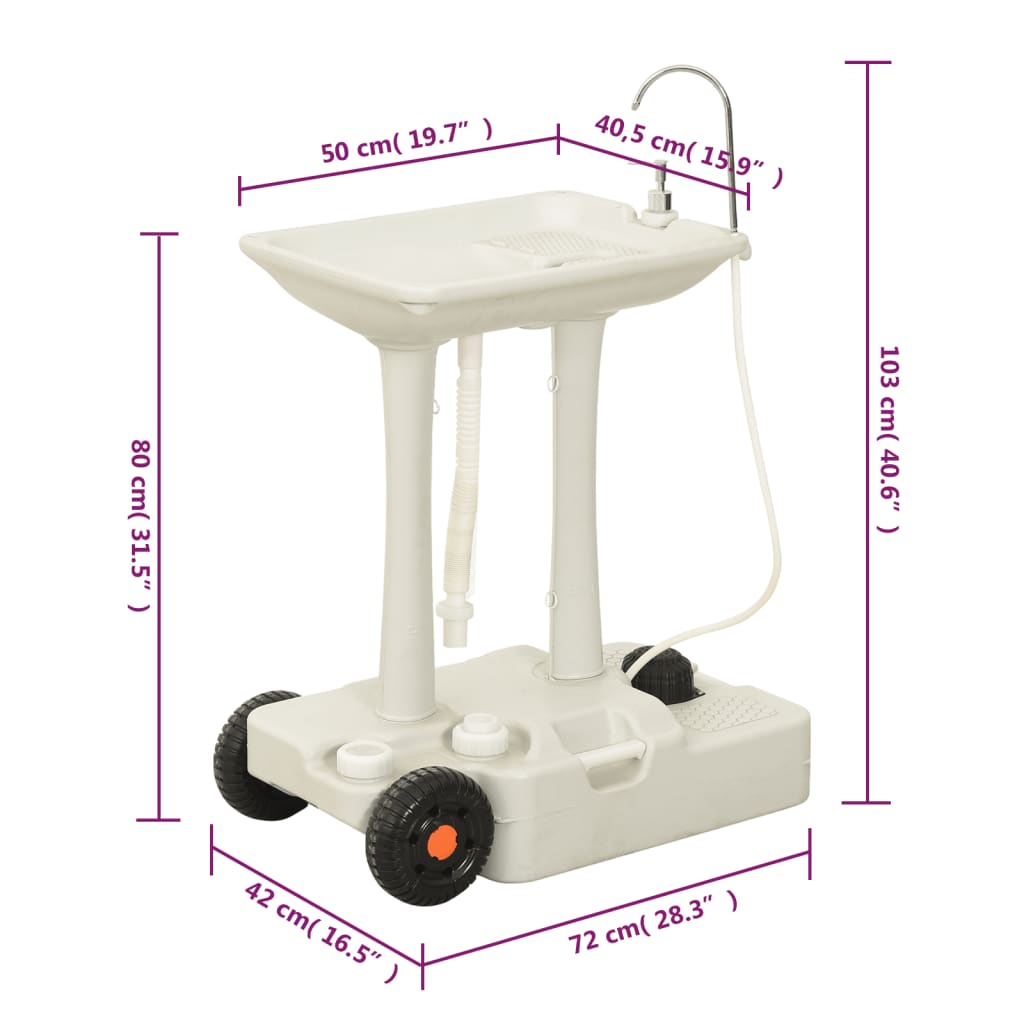 vidaXL Camping Hand Wash Stand with Dispenser 35 L