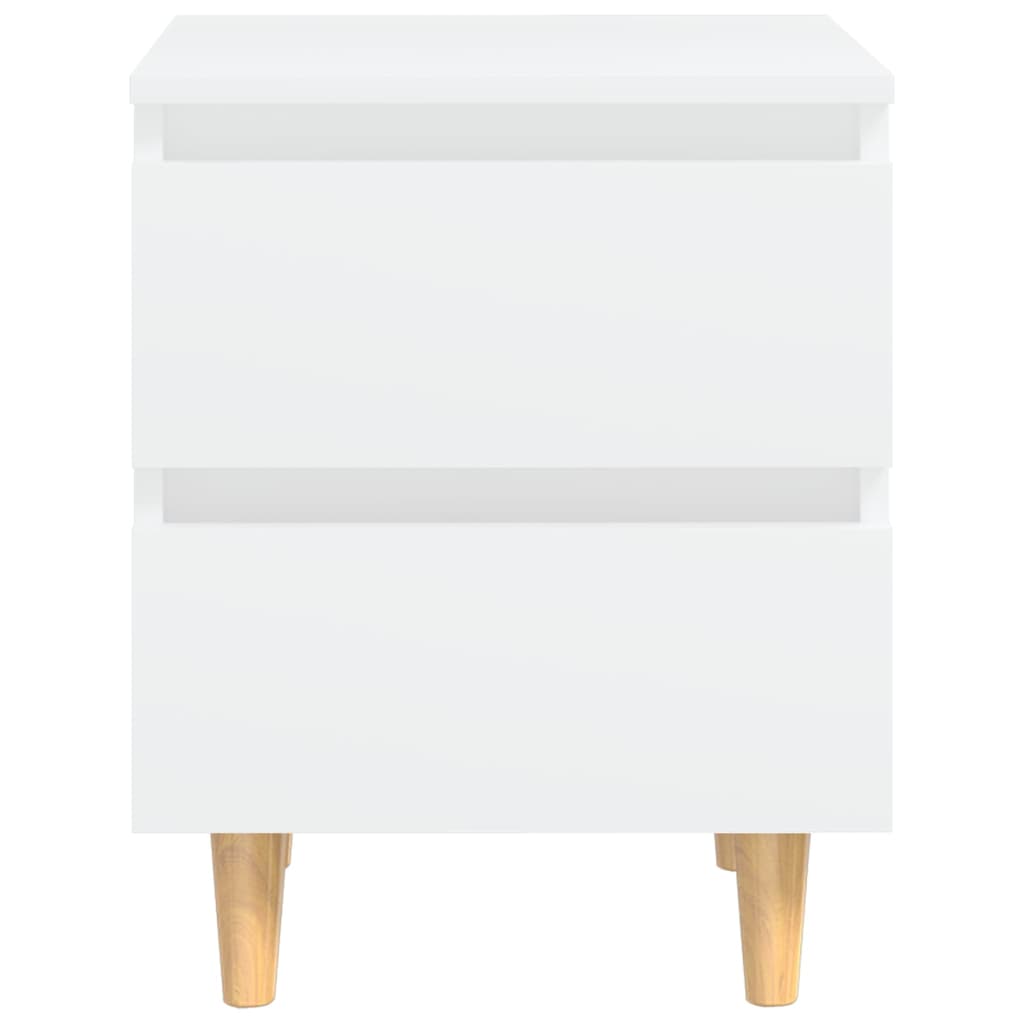vidaXL Bed Cabinets with Solid Pinewood Legs 2 pcs White 40x35x50 cm