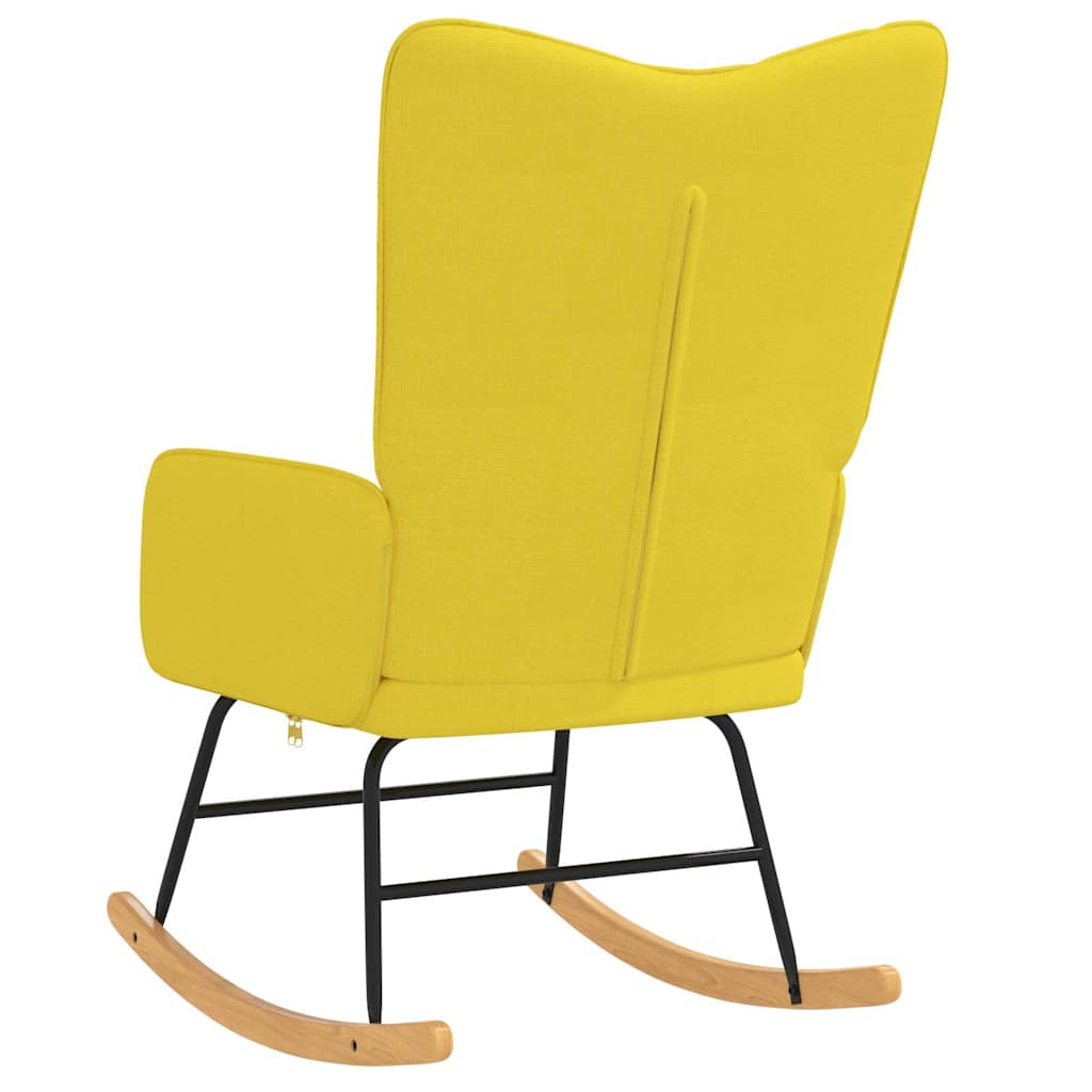 Mustard Color Rocking Chair vidaXL Rocking Chair Mustard Yellow Fabric | vidaXL.com.au