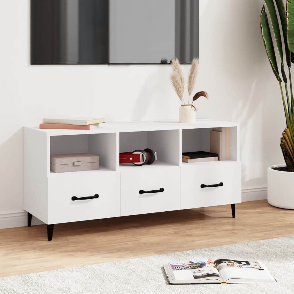 vidaXL TV Cabinet White 102x35x50 cm Engineered Wood
