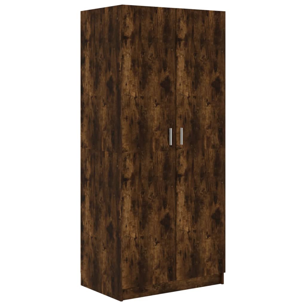 vidaXL Wardrobe Smoked Oak 80x50x180 cm Engineered Wood | vidaXL.com.au