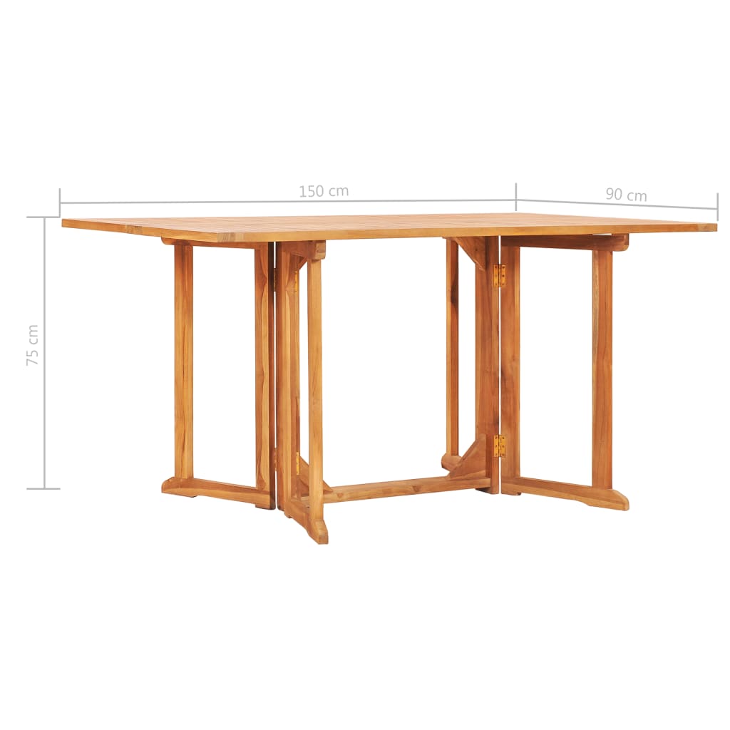 vidaXL Folding Butterfly Garden Table 150x90x75 cm Solid Teak Wood