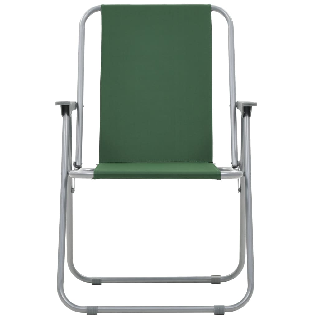 vidaXL Folding Camping Chairs 2 pcs 52x59x80 cm Green