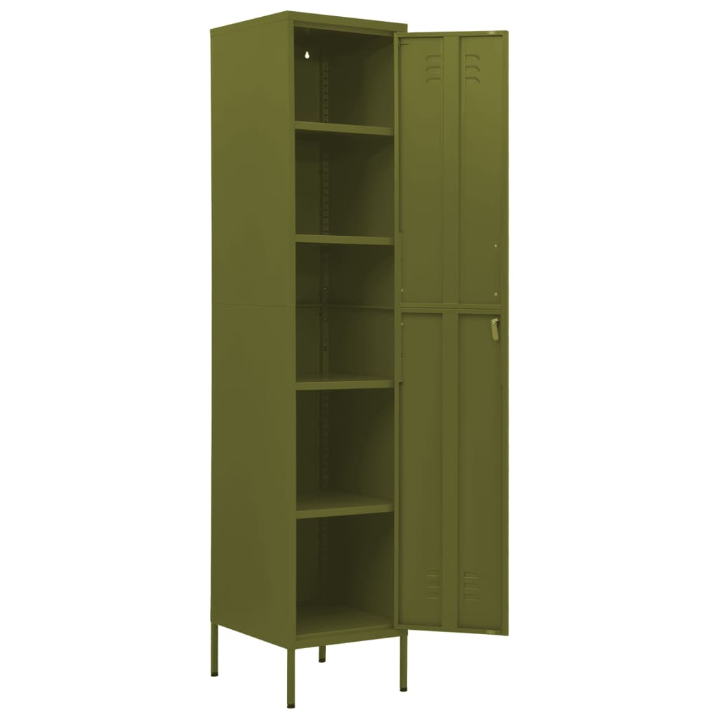 vidaXL Locker Cabinet Olive Green 35x46x180 cm Steel
