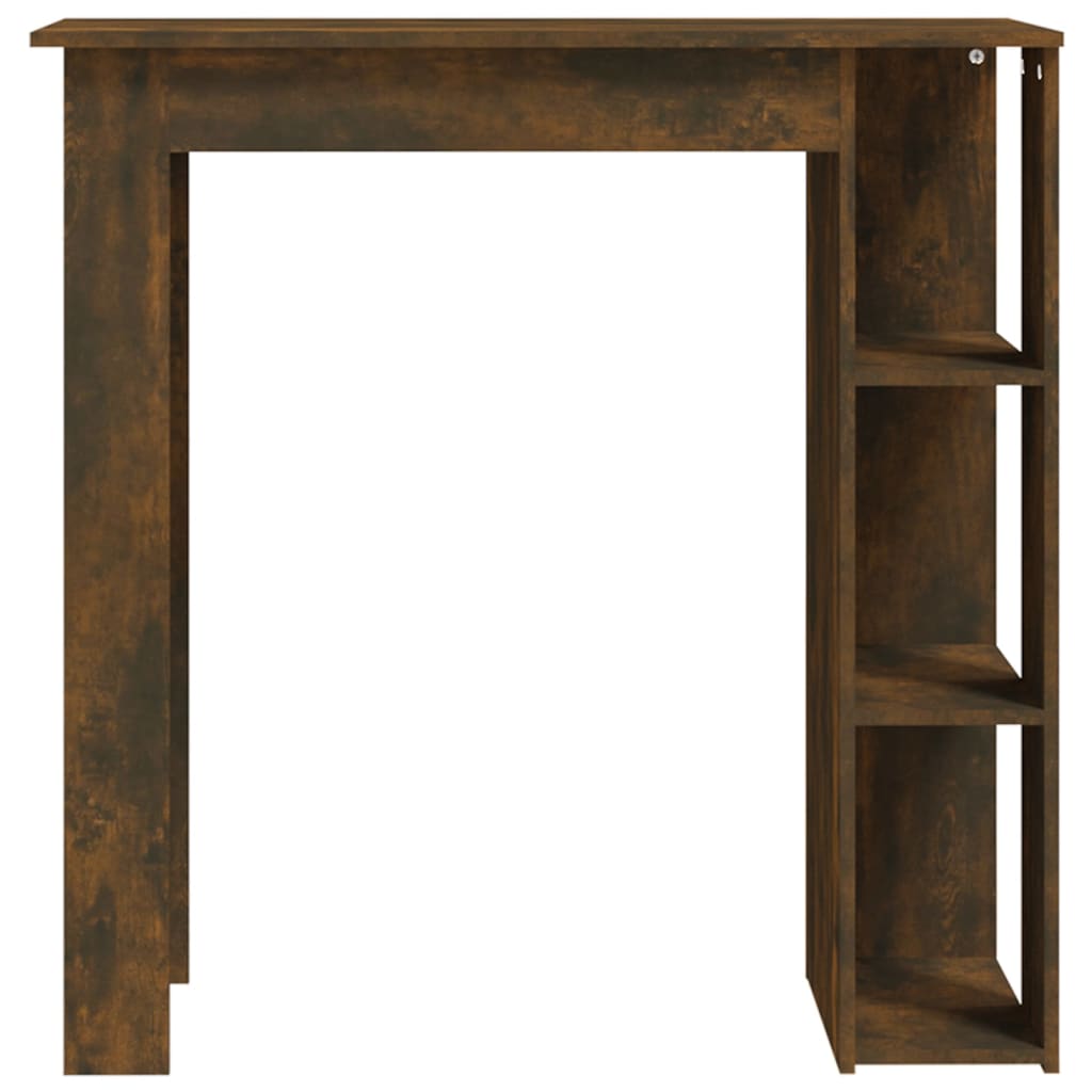 vidaXL Bar Table with Shelf Smoked Oak 102x50x103.5 cm Engineered Wood