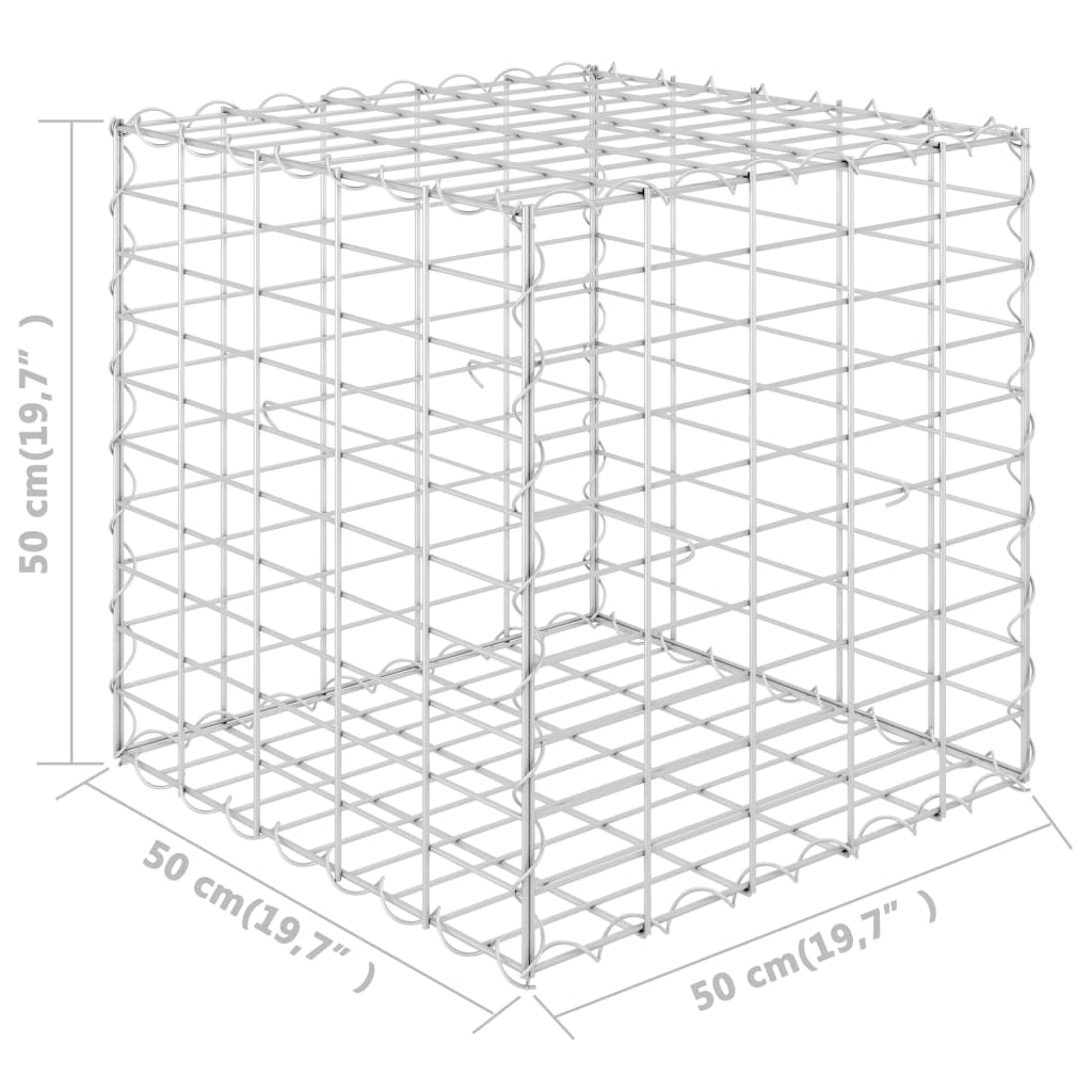 vidaXL Cube Gabion Raised Bed Steel Wire 50x50x50 cm