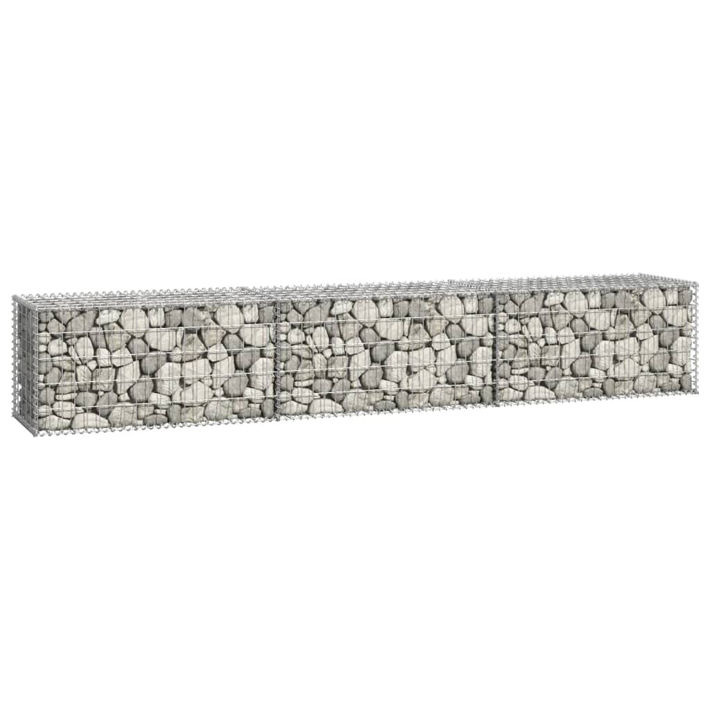vidaXL Gabion Wall with Covers Galvanised Steel 300x50x50 cm