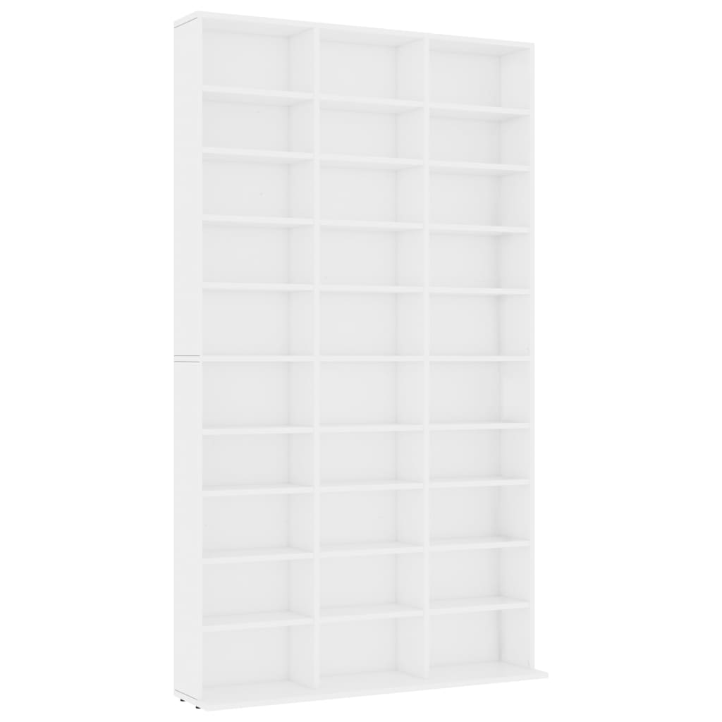 vidaXL CD Cabinet White 102x16x177.5 cm Engineered Wood