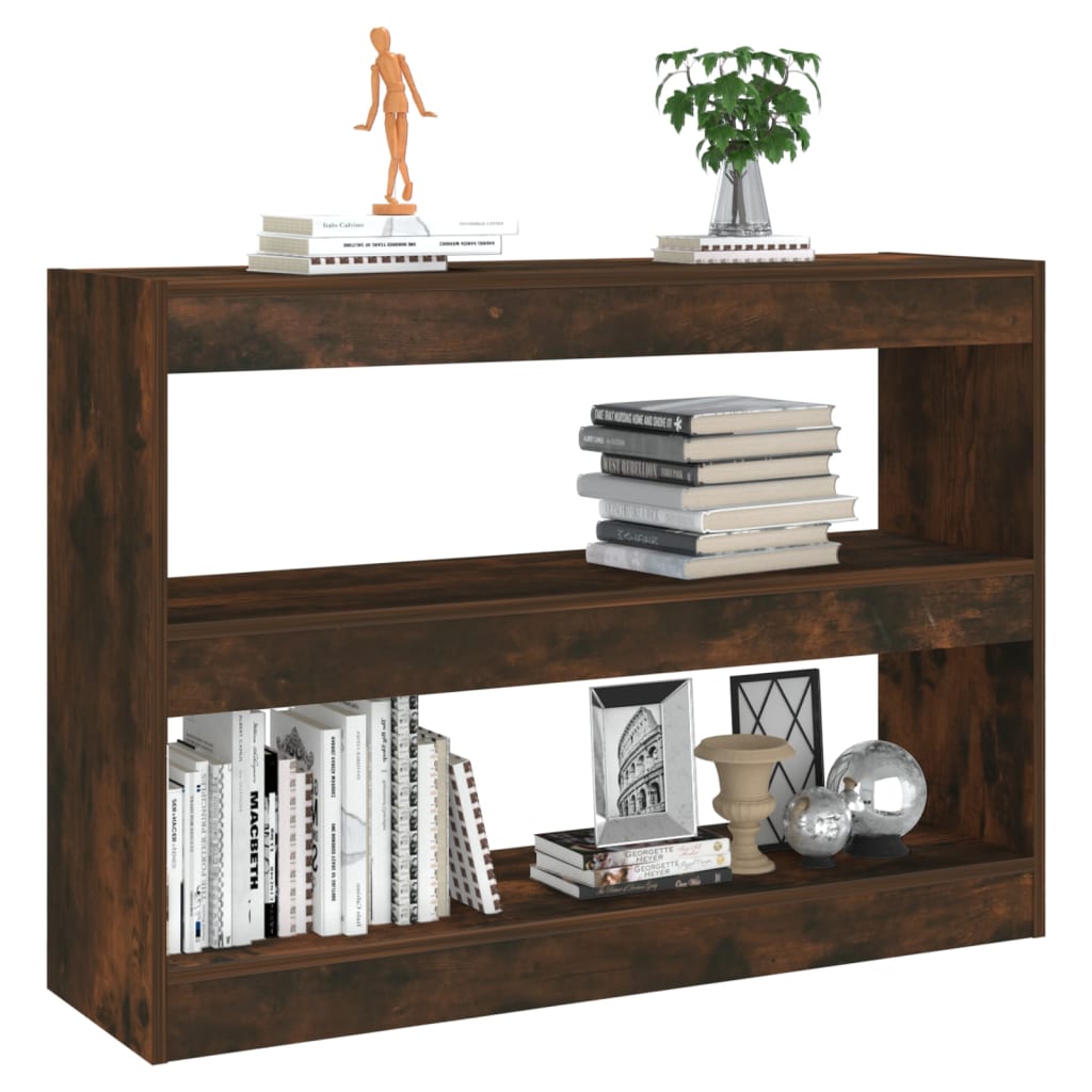 vidaXL Book Cabinet/Room Divider Smoked Oak 100x30x72 cm