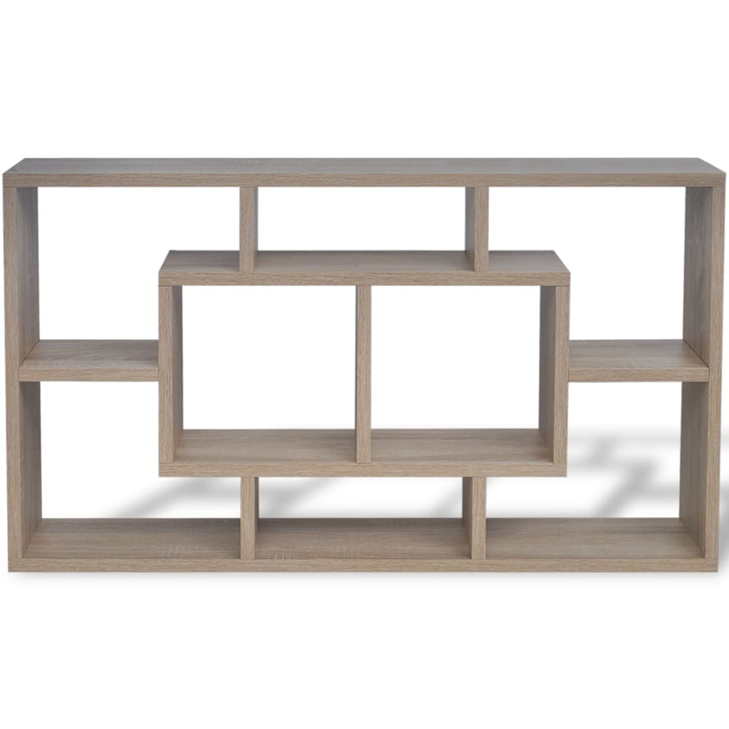 vidaXL Floating Wall Display Shelf 8 Compartments Oak Colour