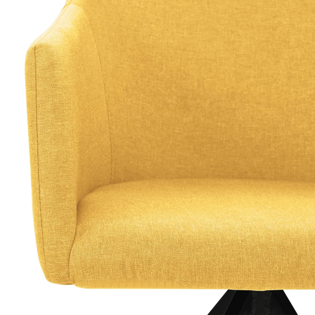 vidaXL Swivel Dining Chairs 2 pcs Mustard Yellow Fabric
