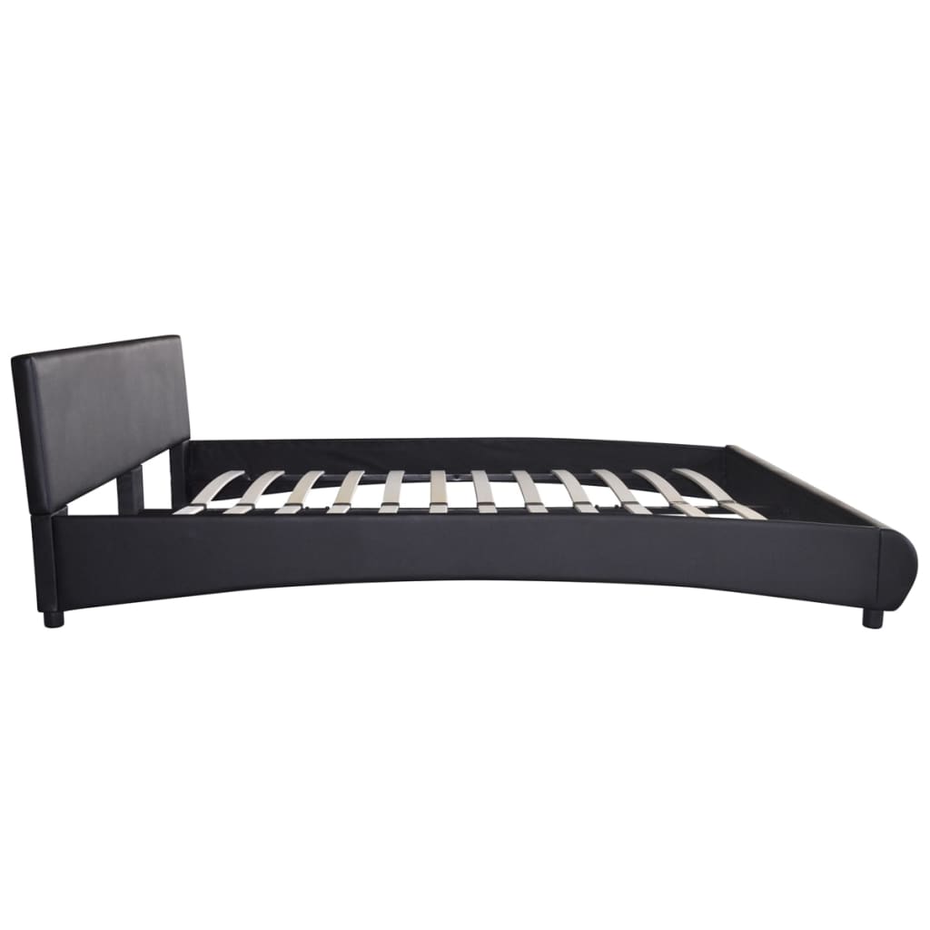 vidaXL Bed Frame Black Faux Leather Queen Size