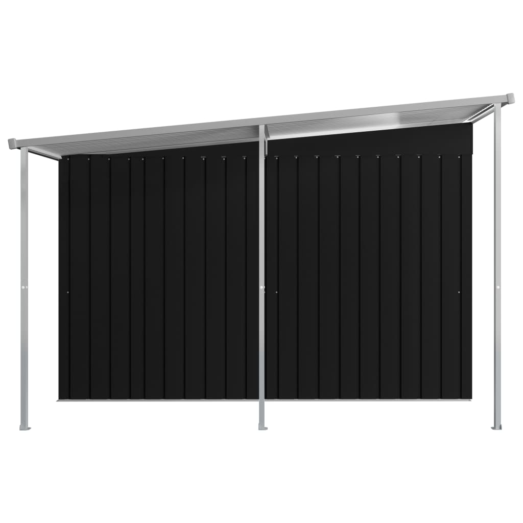 vidaXL Garden Shed with Extended Roof Anthracite 336x270x181 cm Steel